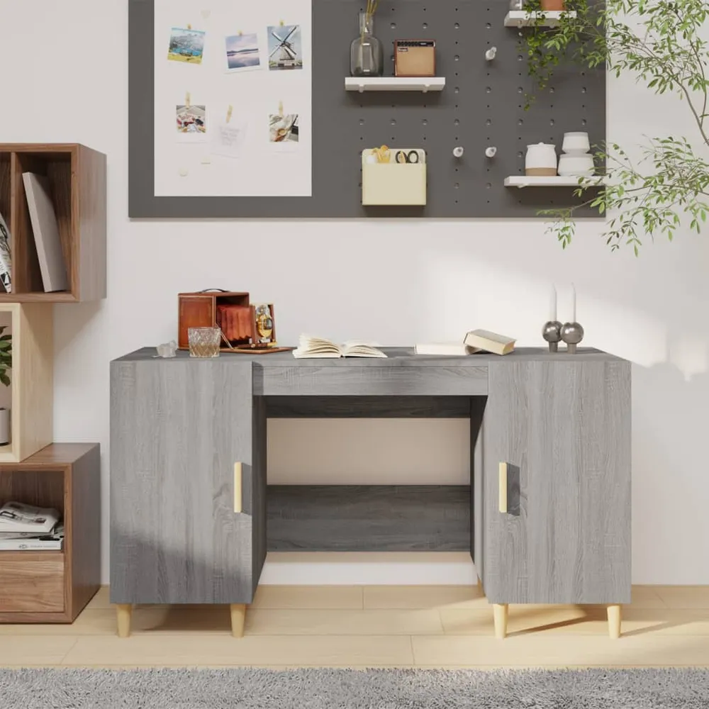 vidaXL Bureau Sonoma gris 140x50x75 cm Bois d'ingénierie