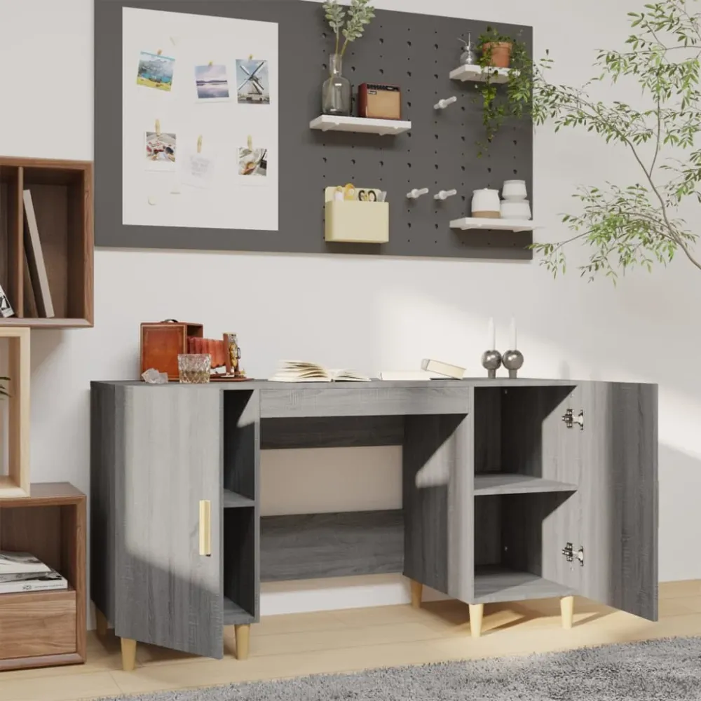 vidaXL Bureau Sonoma gris 140x50x75 cm Bois d'ingénierie