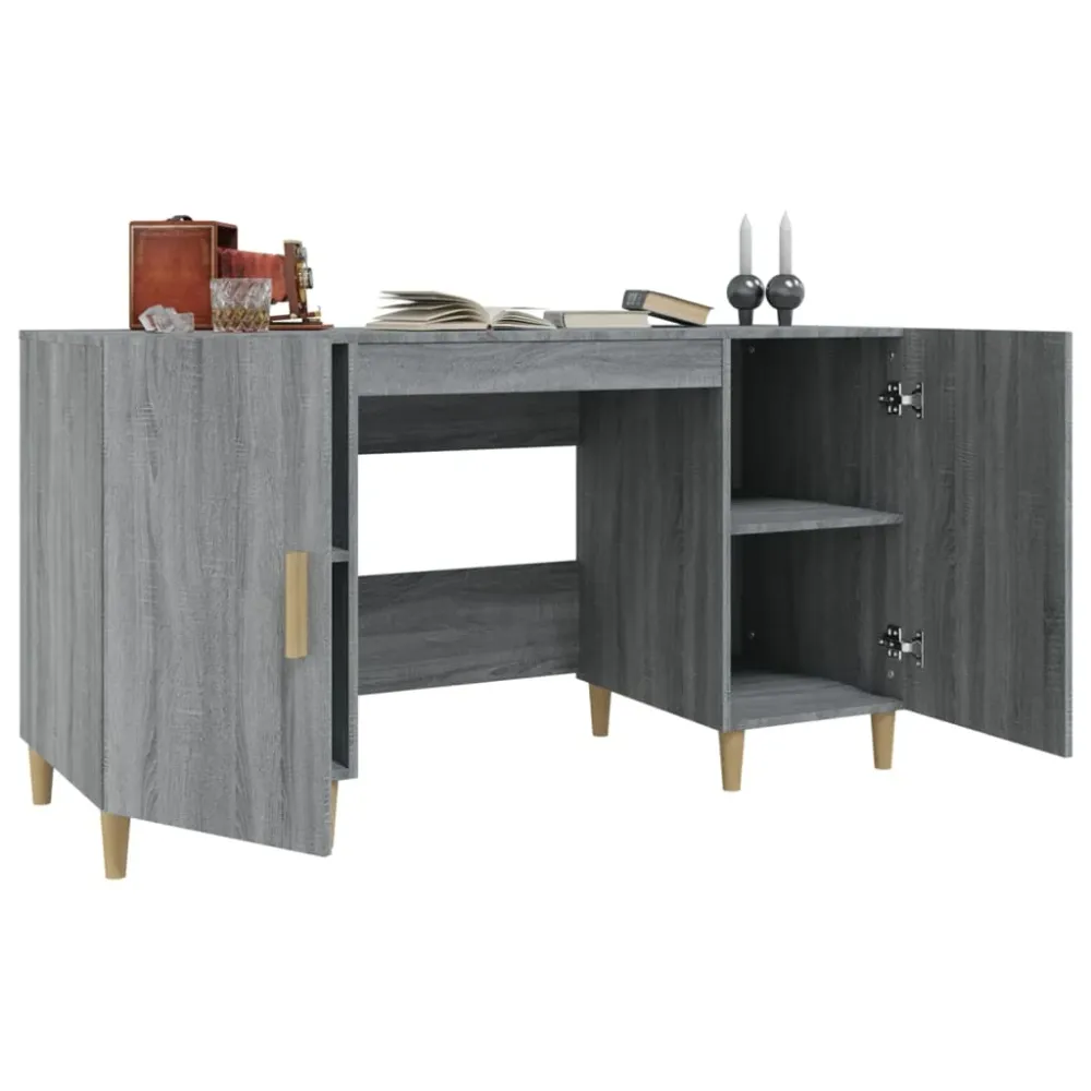 vidaXL Bureau Sonoma gris 140x50x75 cm Bois d'ingénierie