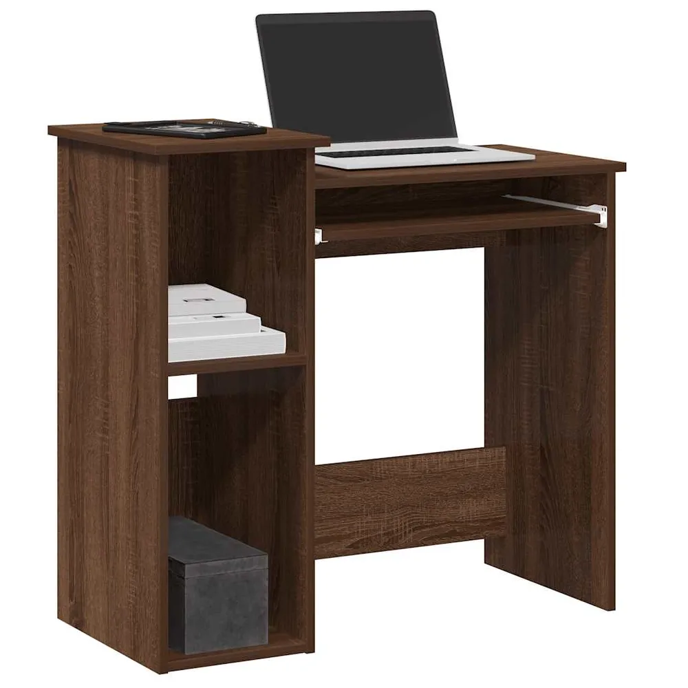 vidaXL Bureau et étagères chêne marron 84x40x78 cm bois d'ingénierie