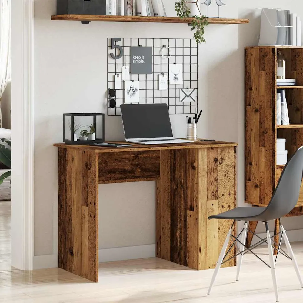 vidaXL Bureau vieux bois 100x55x75 cm bois d'ingénierie