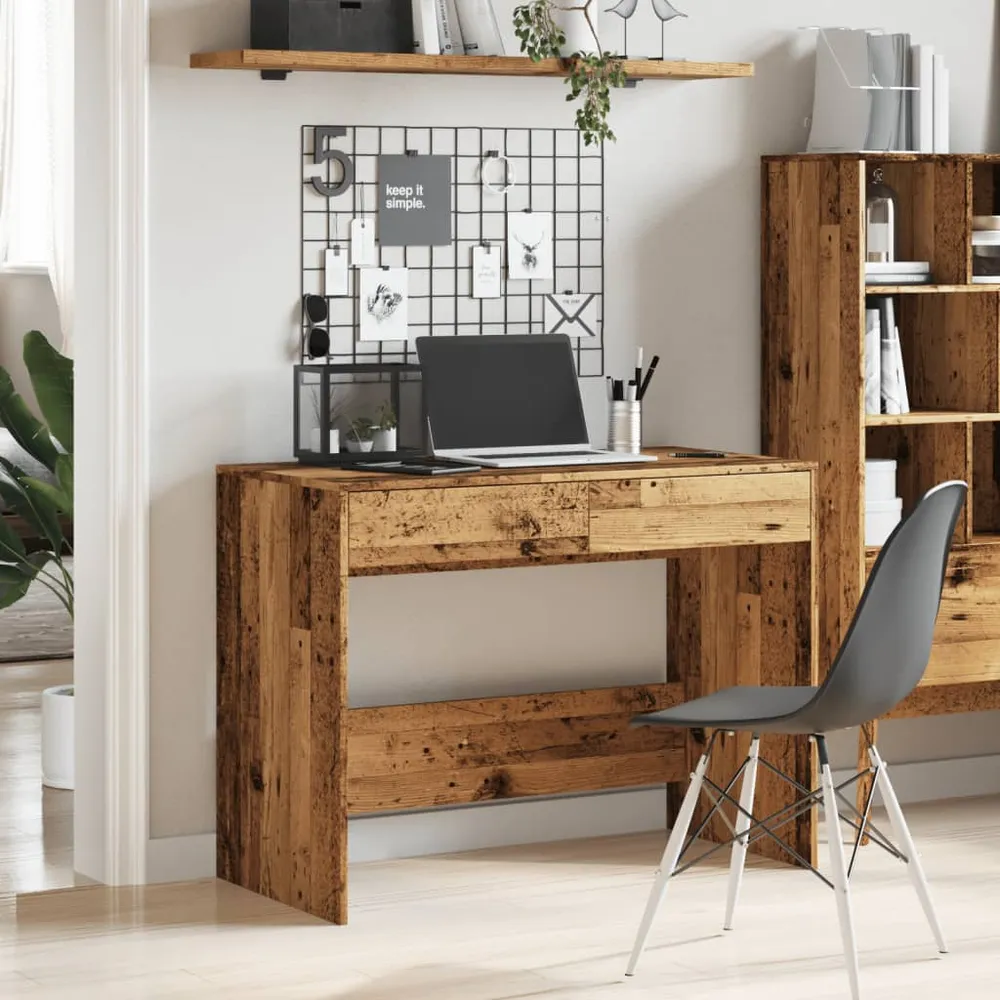 vidaXL Bureau vieux bois 101x50x76,5 cm bois d'ingénierie