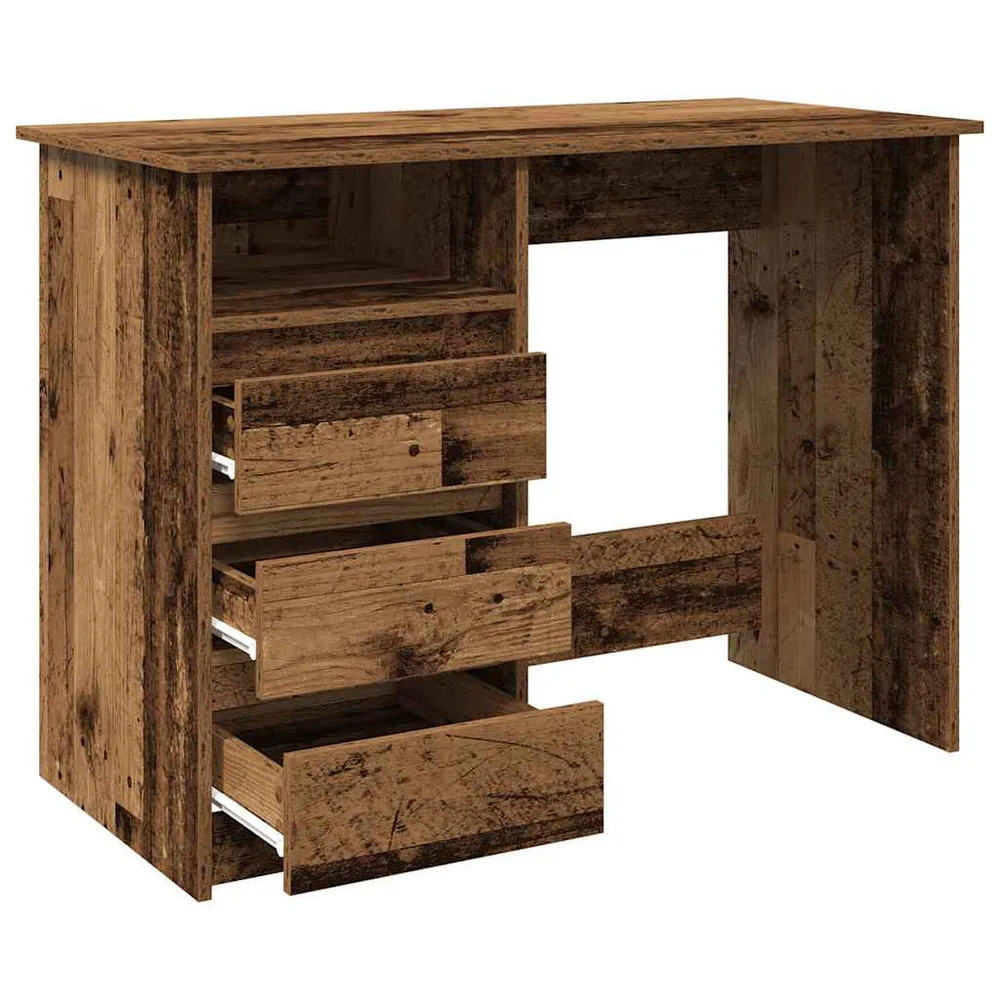 vidaXL Bureau vieux bois 102x50x75 cm bois d'ingénierie
