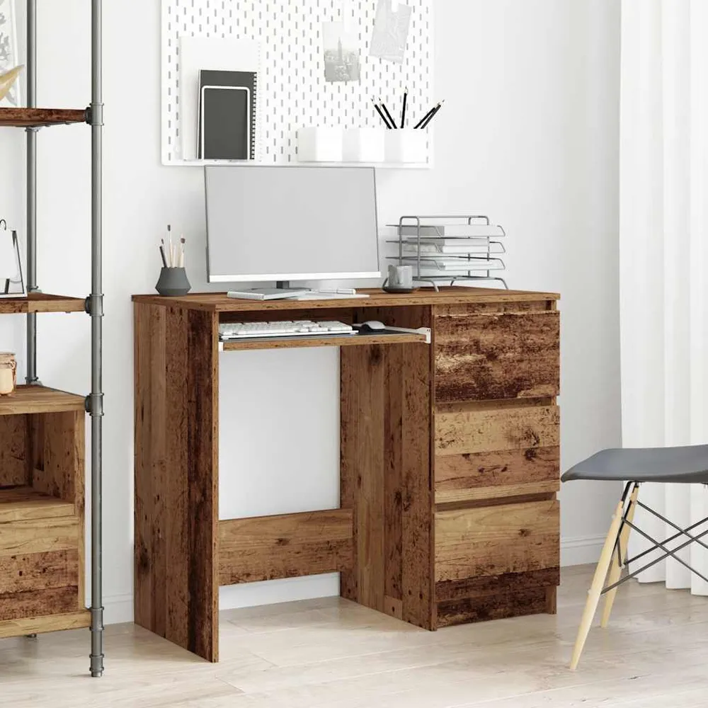 vidaXL Bureau vieux bois 90x45x76 cm bois d'ingénierie