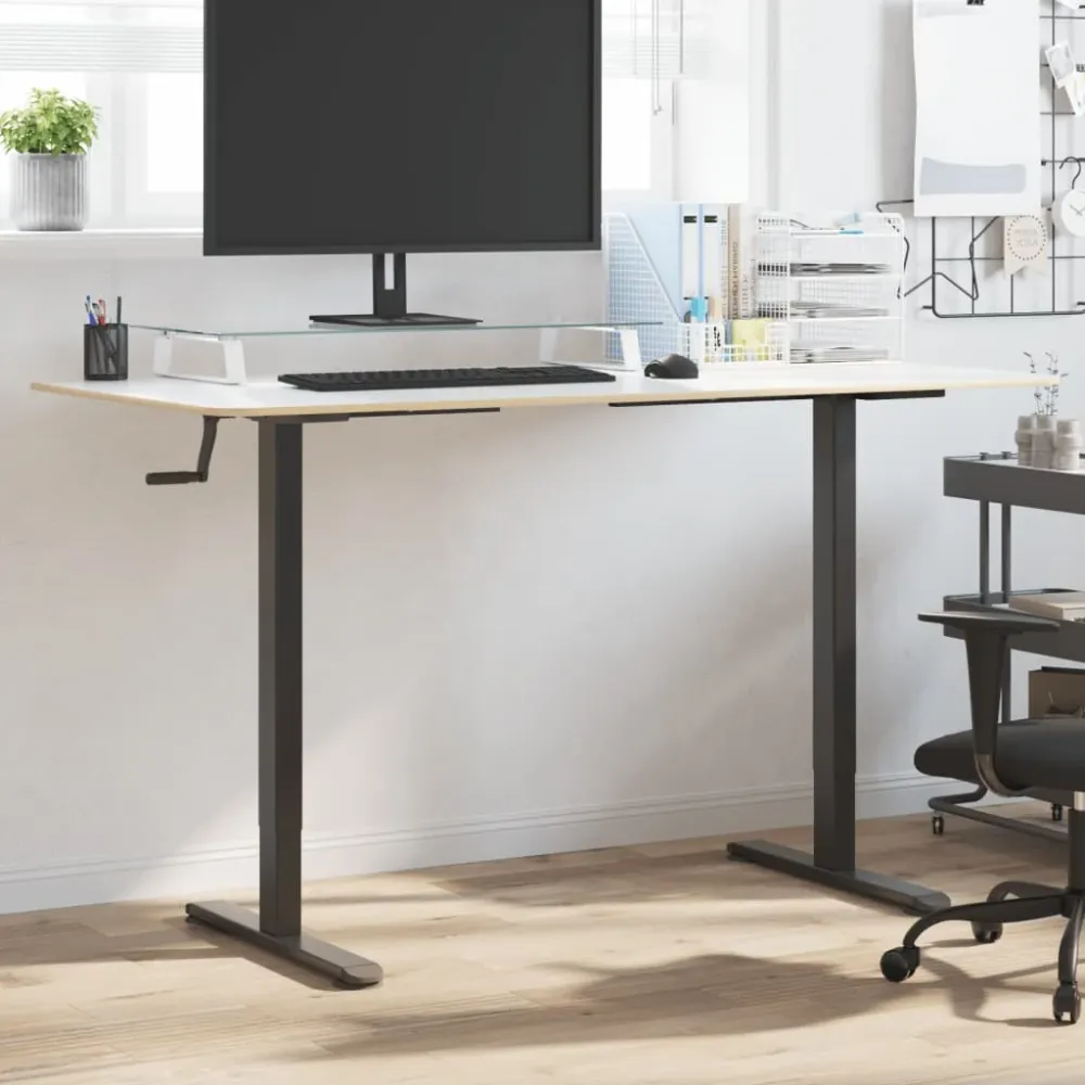 vidaXL Cadre de bureau debout noir (94-135)x60x(70-114) cm acier