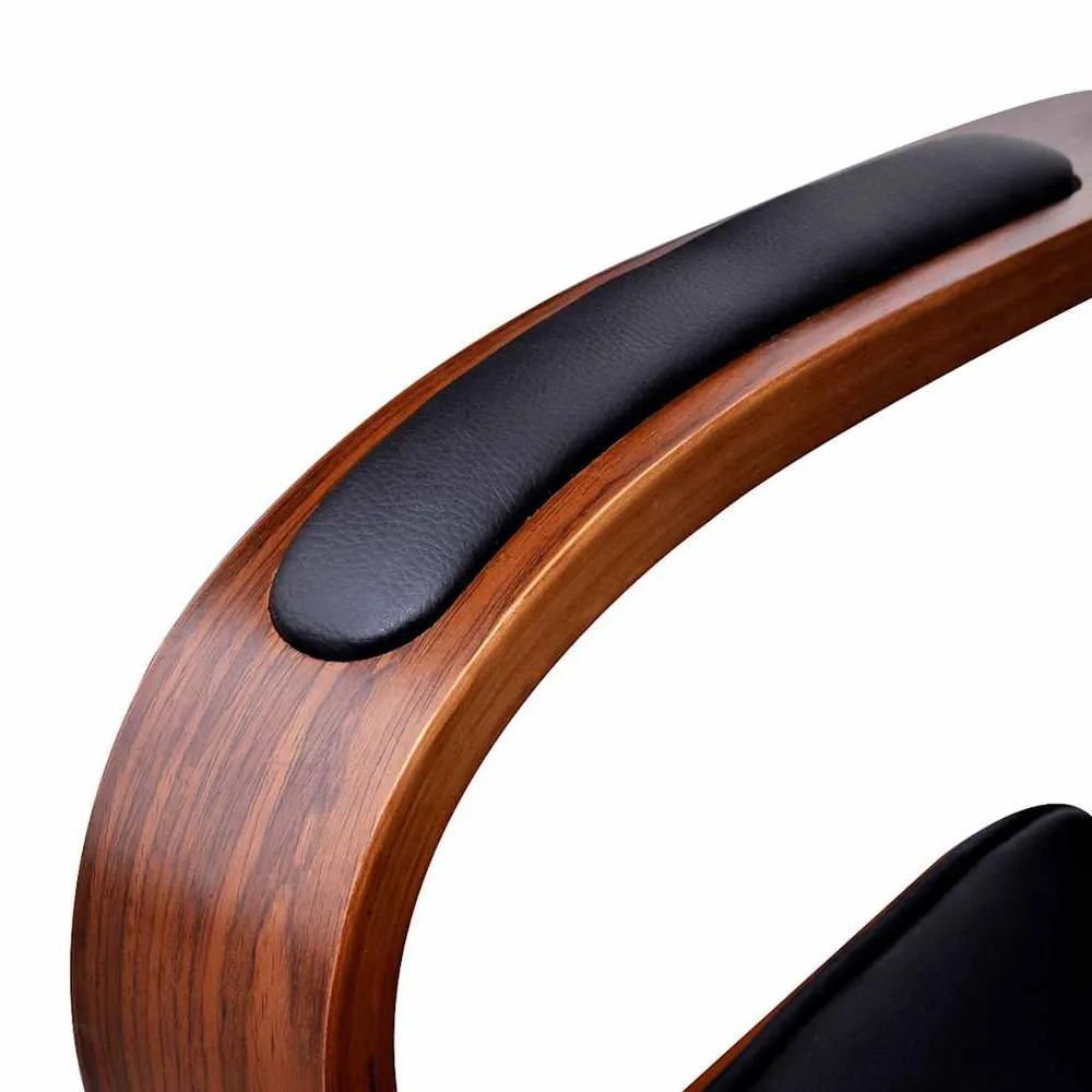 Chaise de bureau avec appuie-tête Bois cintré Similicuir vidaXL