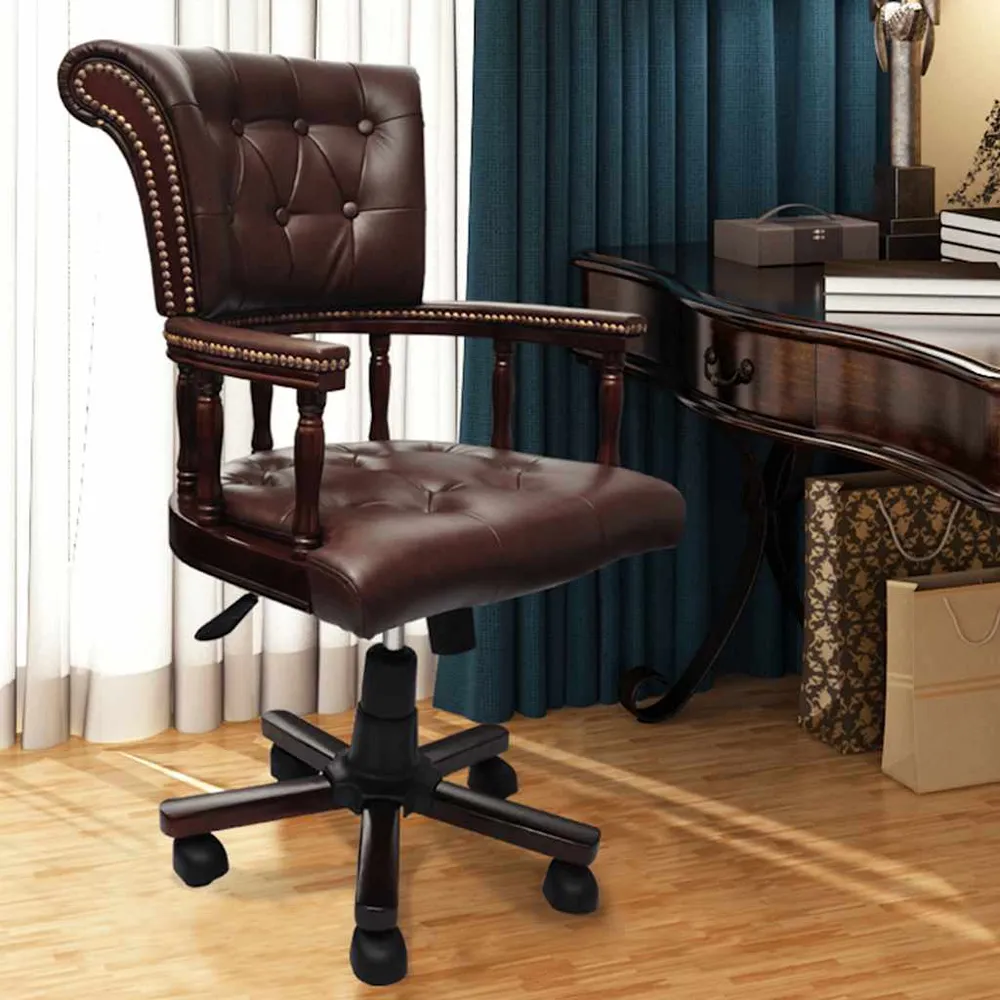 Chaise de bureau pivotante Marron vidaXL