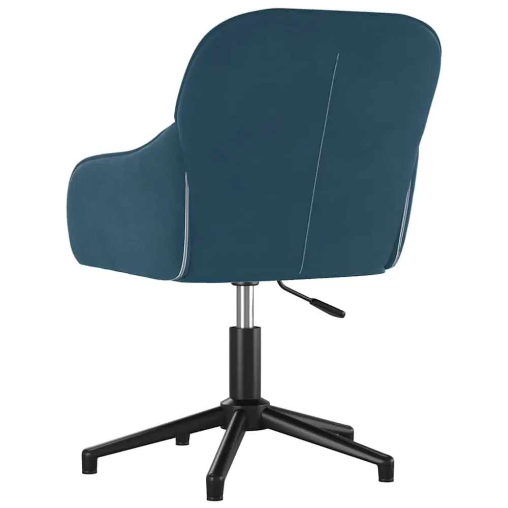 vidaXL Chaise pivotante de bureau Bleu Velours