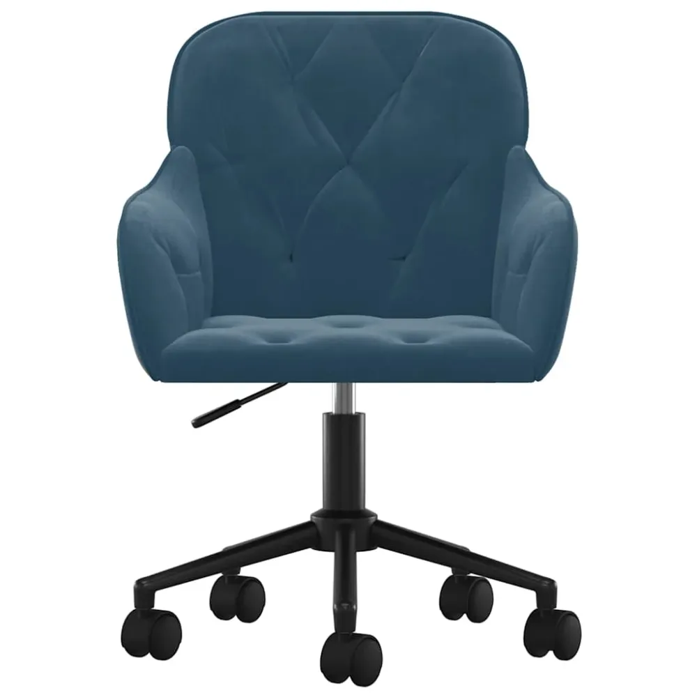 vidaXL Chaise pivotante de bureau Bleu Velours
