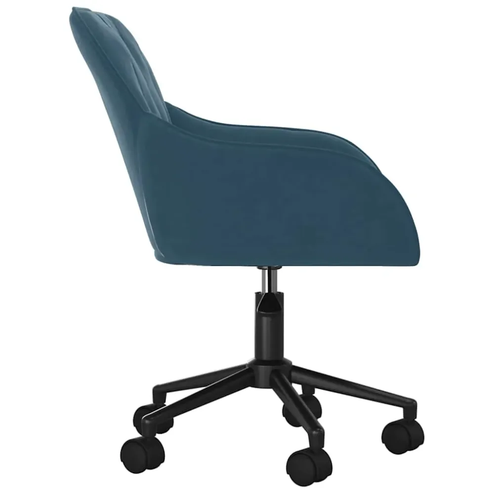 vidaXL Chaise pivotante de bureau Bleu Velours