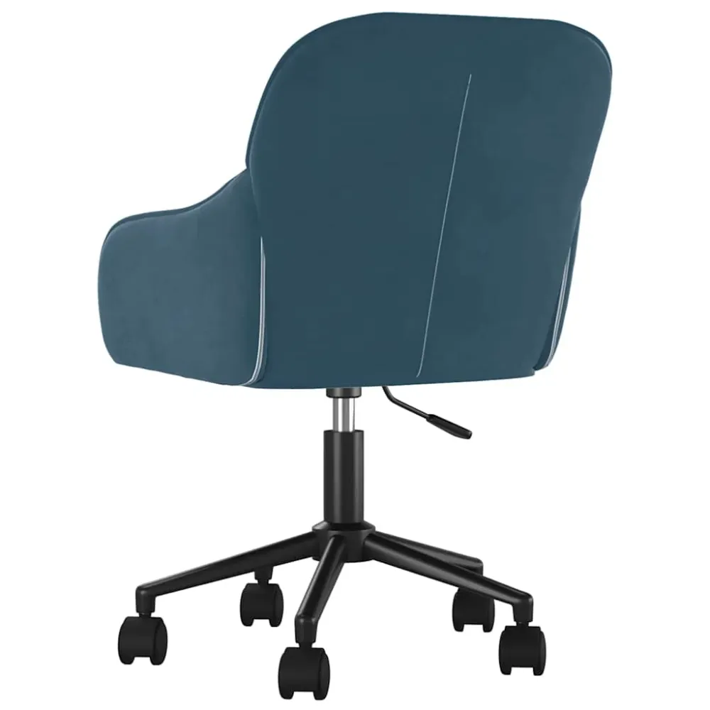 vidaXL Chaise pivotante de bureau Bleu Velours