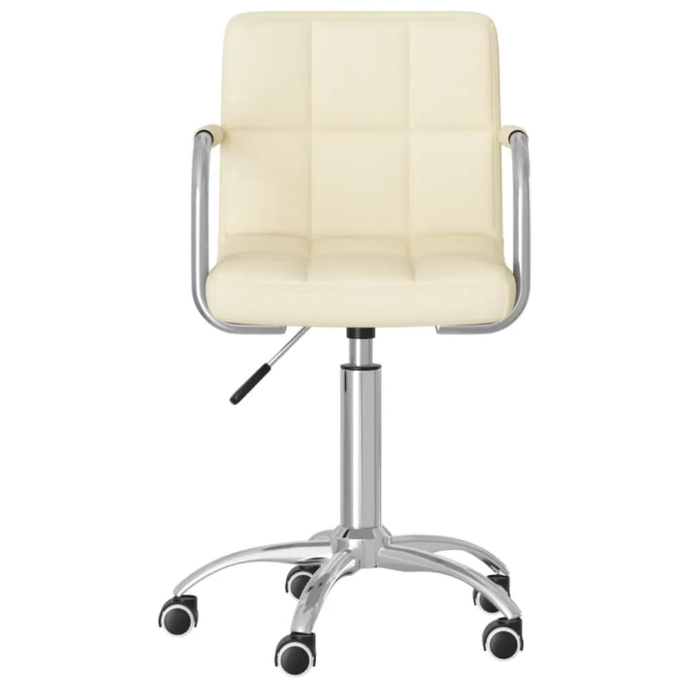 vidaXL Chaise pivotante de bureau Crème Tissu