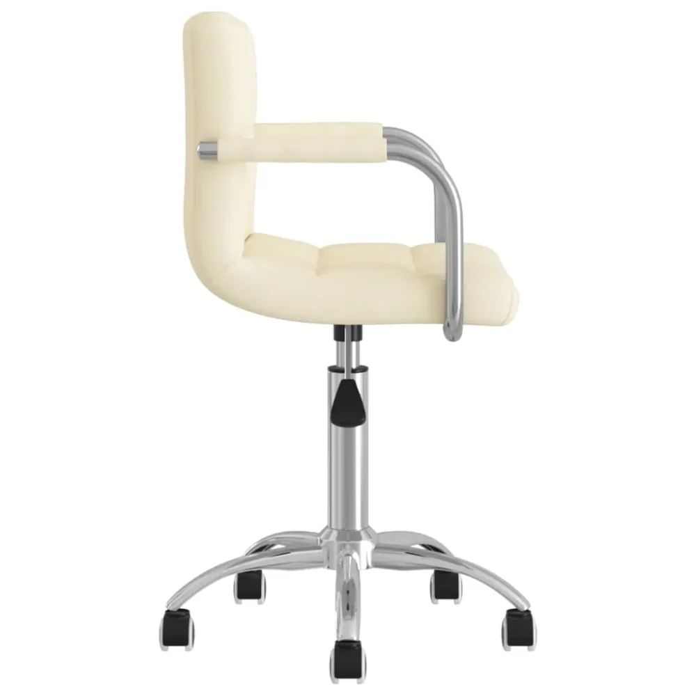 vidaXL Chaise pivotante de bureau Crème Tissu