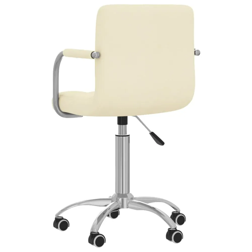 vidaXL Chaise pivotante de bureau Crème Tissu