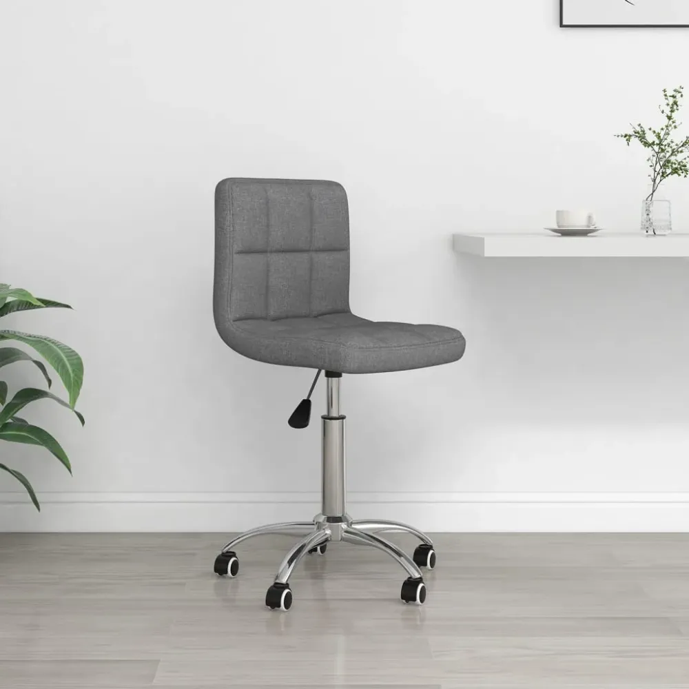 vidaXL Chaise pivotante de bureau Gris clair Tissu