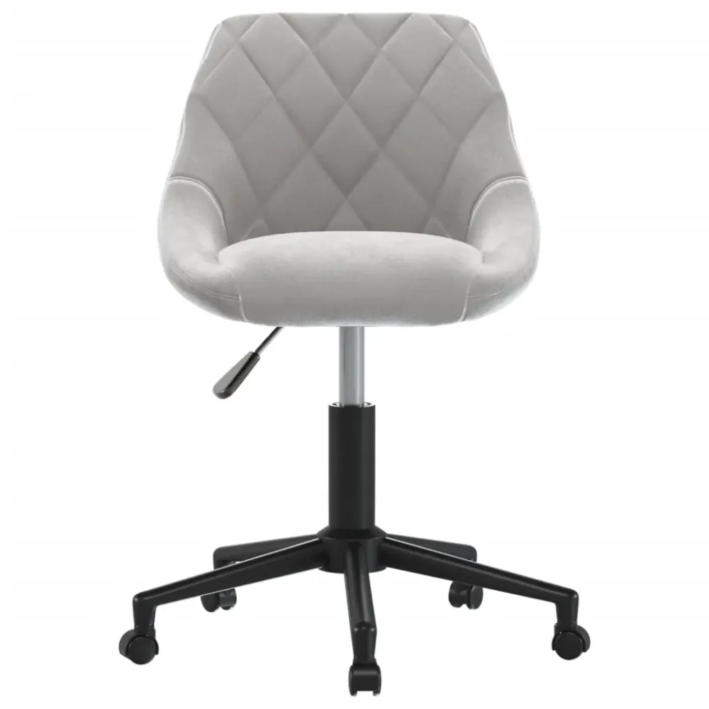 vidaXL Chaise pivotante de bureau Gris clair Velours