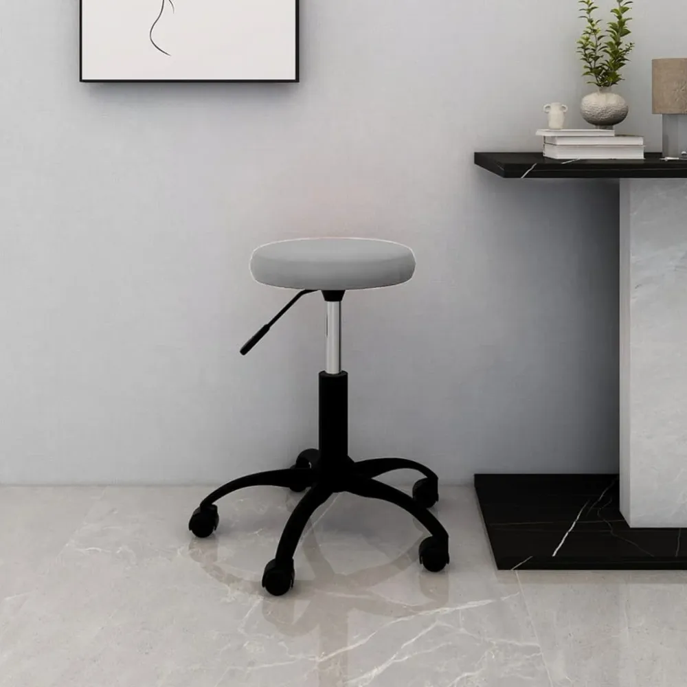 vidaXL Chaise pivotante de bureau Gris clair Velours