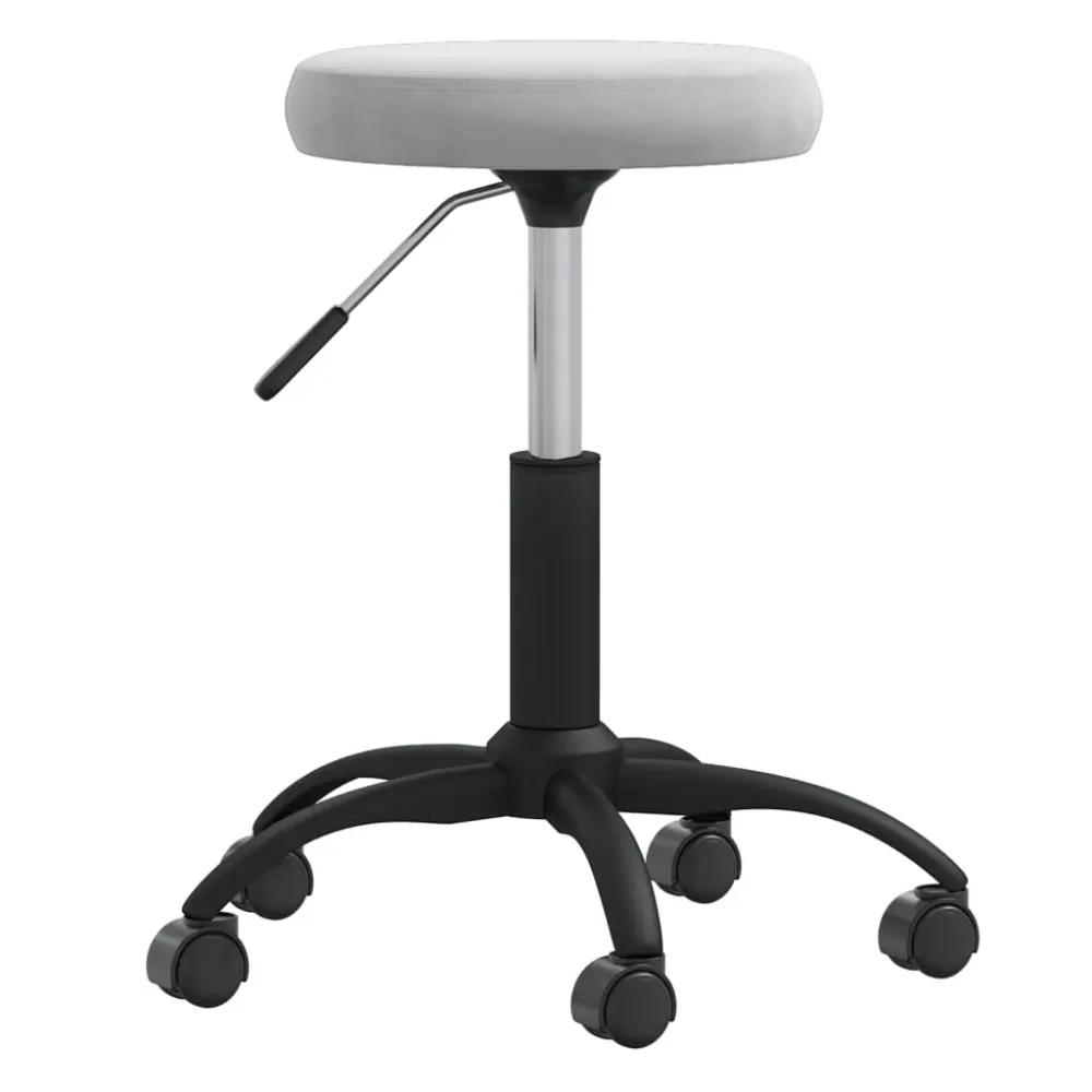 vidaXL Chaise pivotante de bureau Gris clair Velours