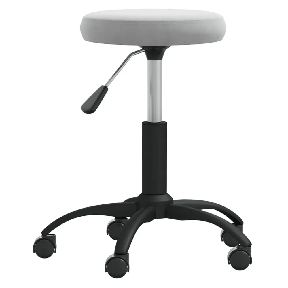 vidaXL Chaise pivotante de bureau Gris clair Velours