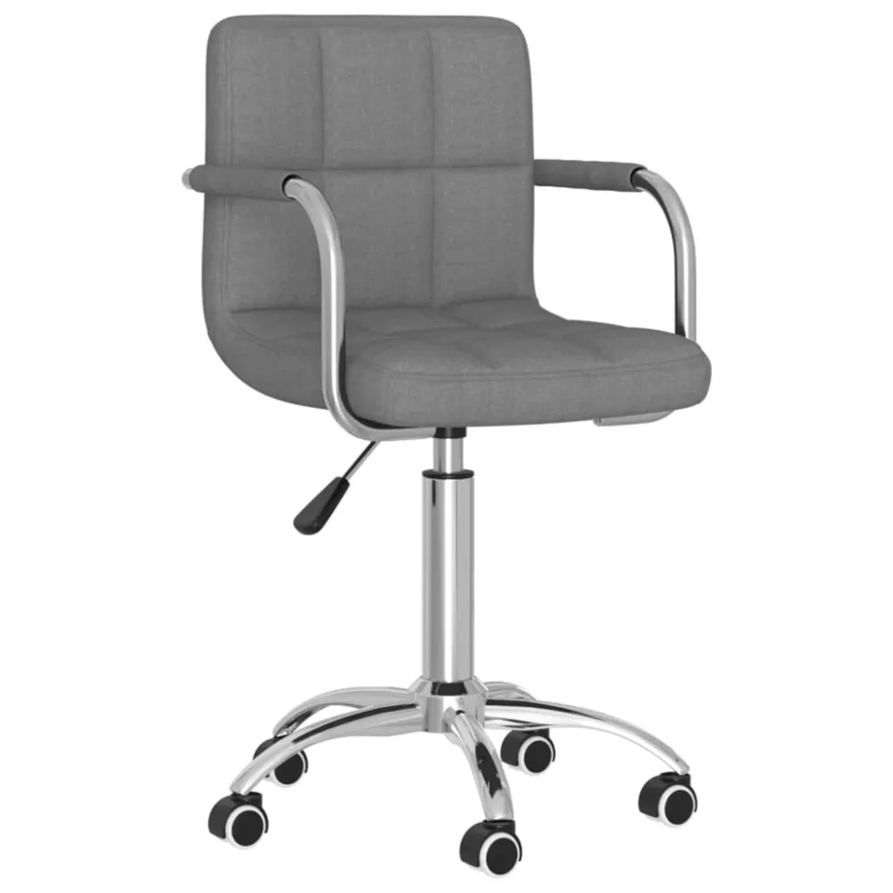 vidaXL Chaise pivotante de bureau Gris clair Tissu