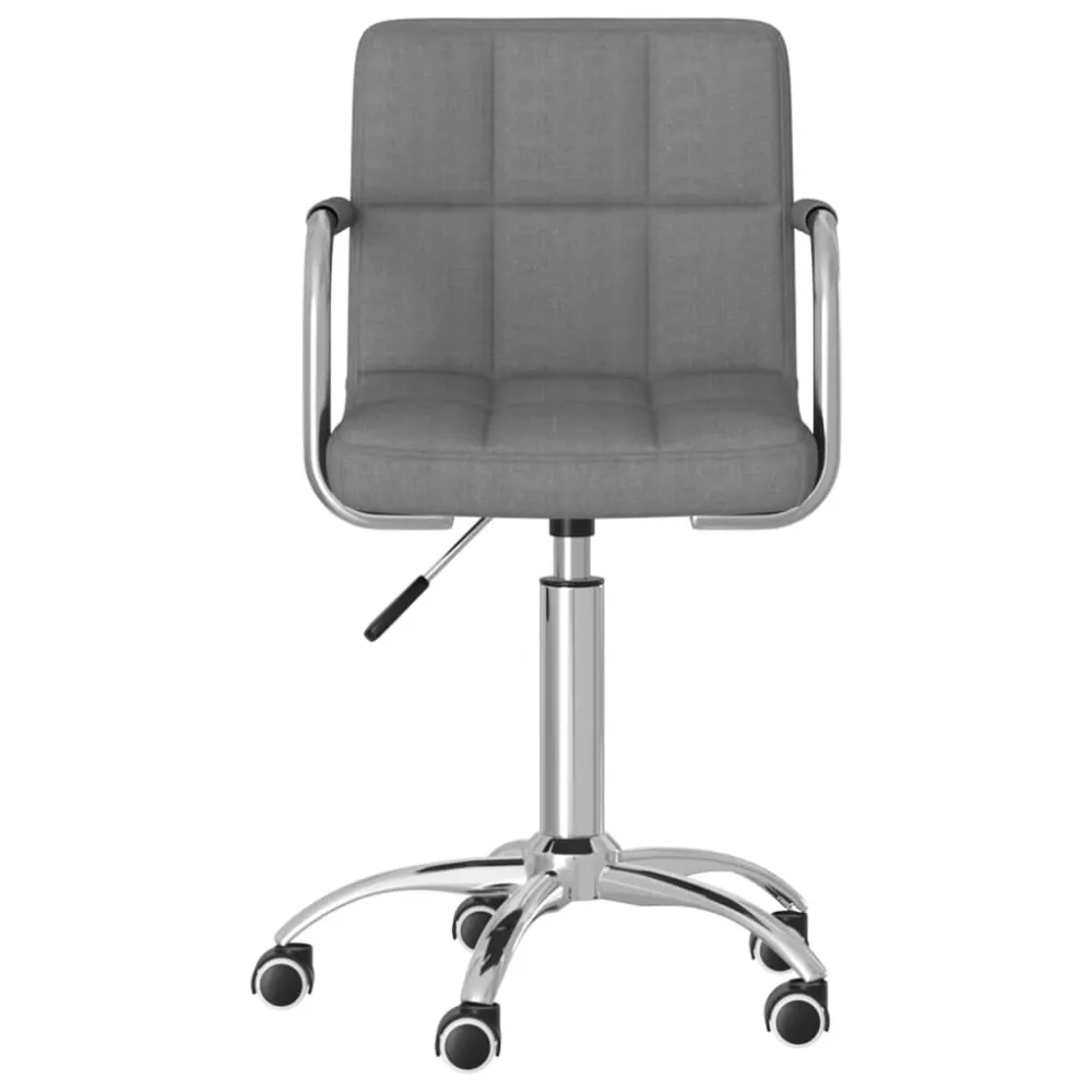 vidaXL Chaise pivotante de bureau Gris clair Tissu