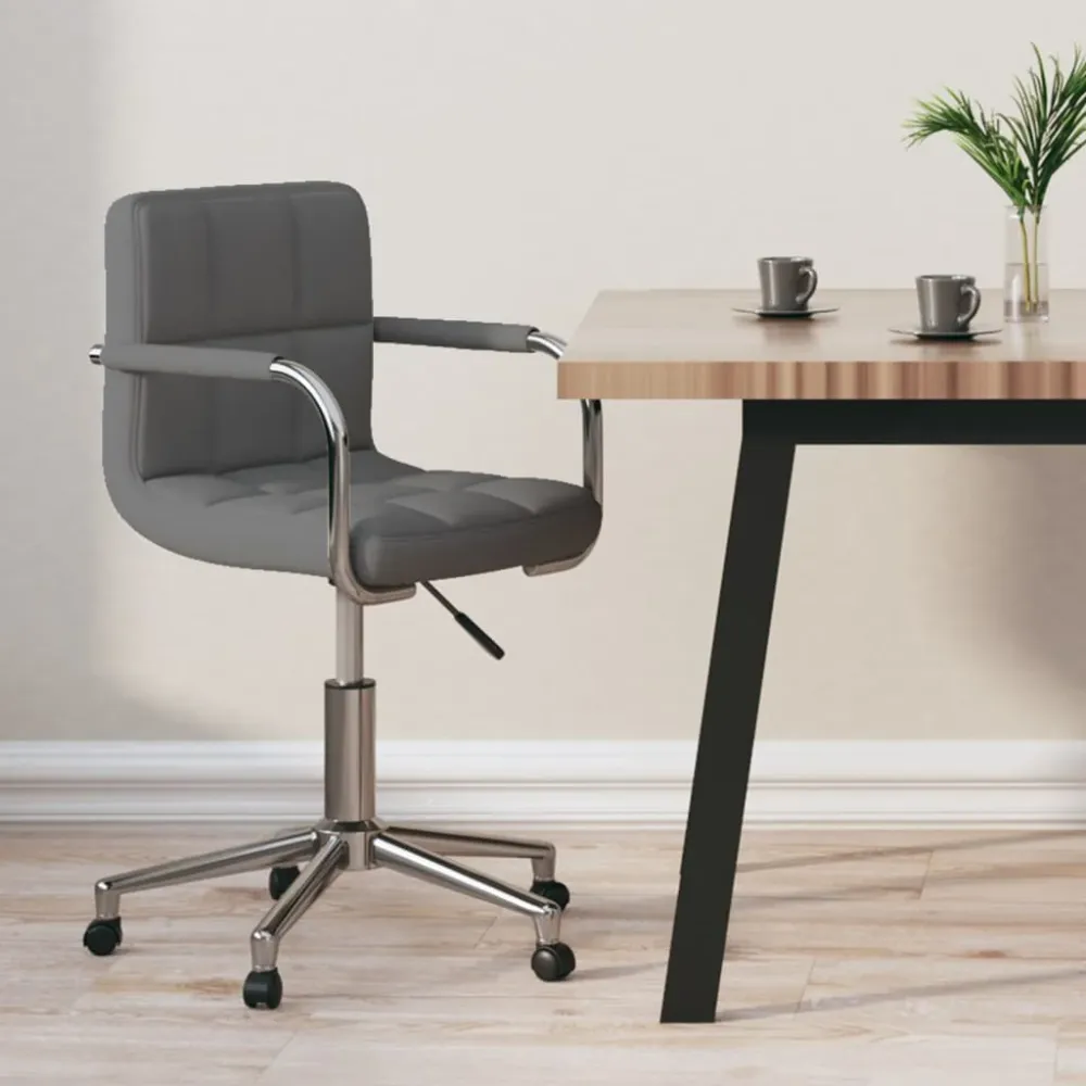 vidaXL Chaise pivotante de bureau Gris clair Tissu