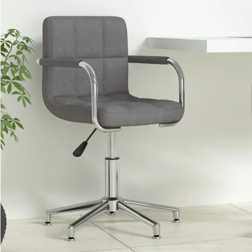 vidaXL Chaise pivotante de bureau Gris foncé Tissu