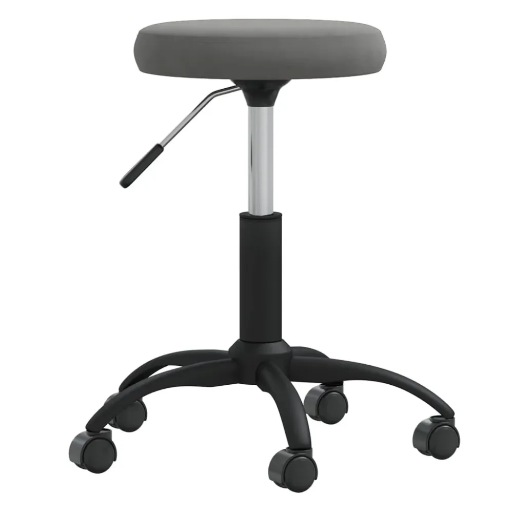 vidaXL Chaise pivotante de bureau Gris foncé Velours