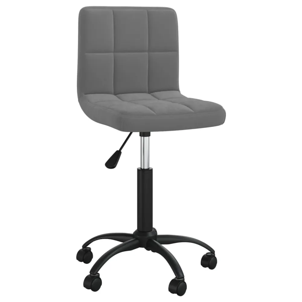vidaXL Chaise pivotante de bureau Gris foncé Velours