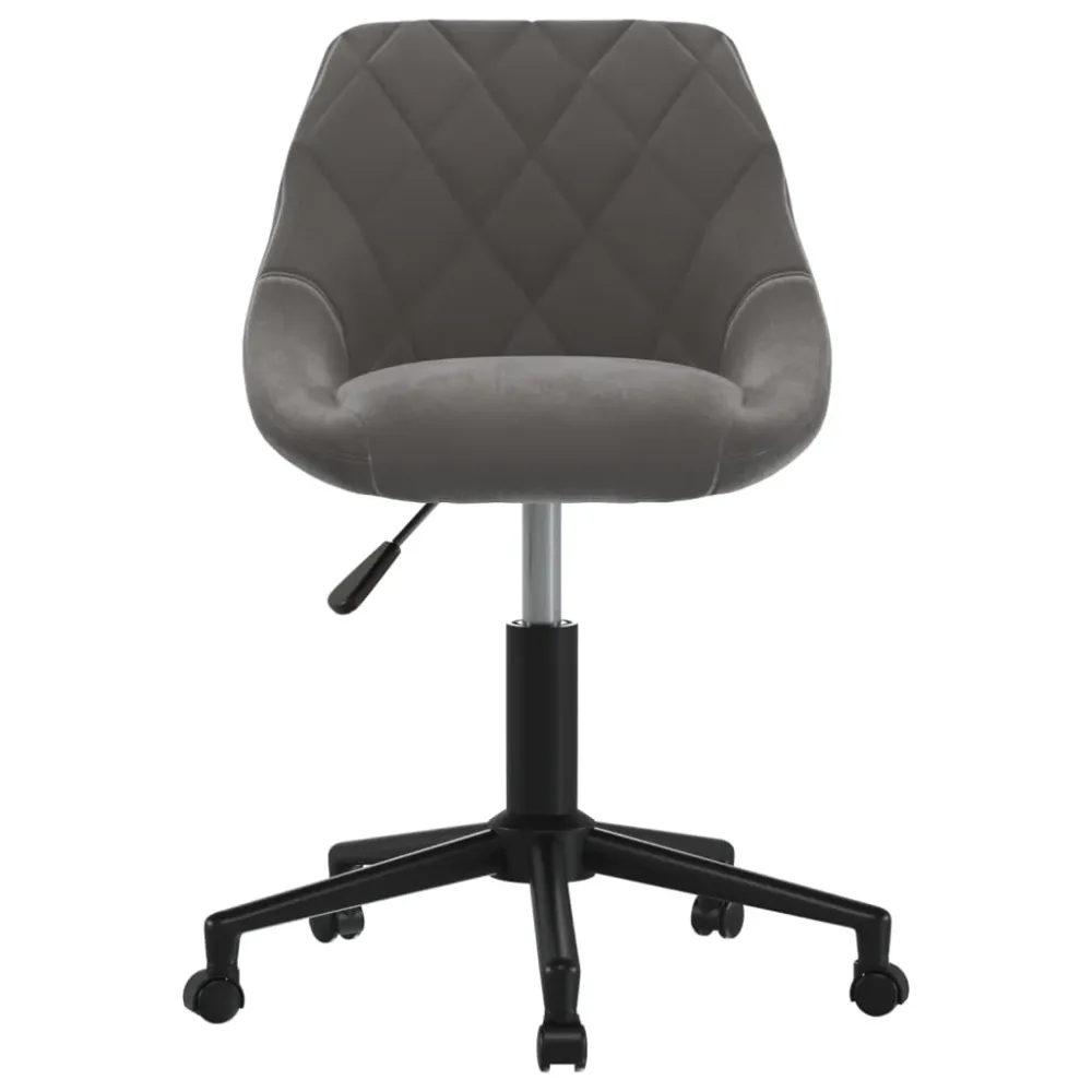 vidaXL Chaise pivotante de bureau Gris foncé Velours