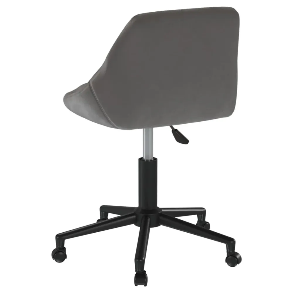 vidaXL Chaise pivotante de bureau Gris foncé Velours