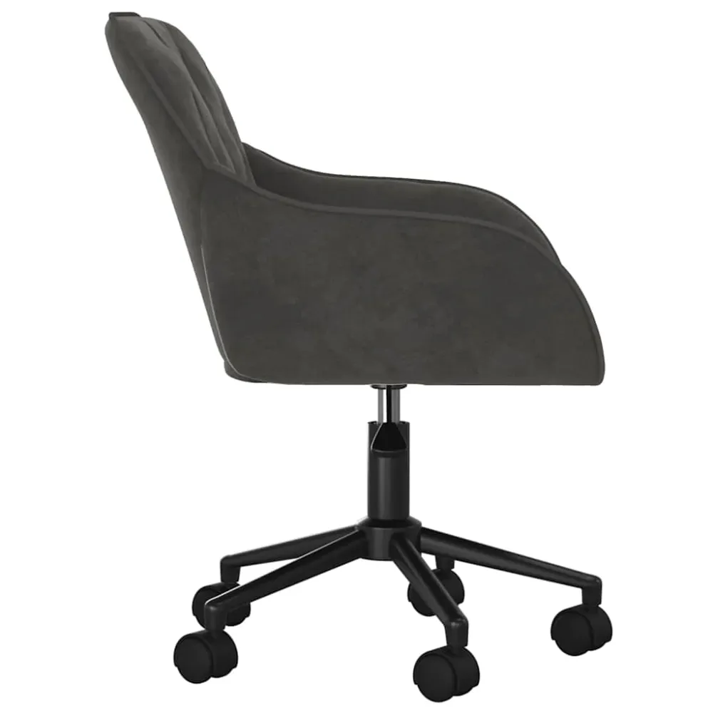 vidaXL Chaise pivotante de bureau Gris foncé Velours