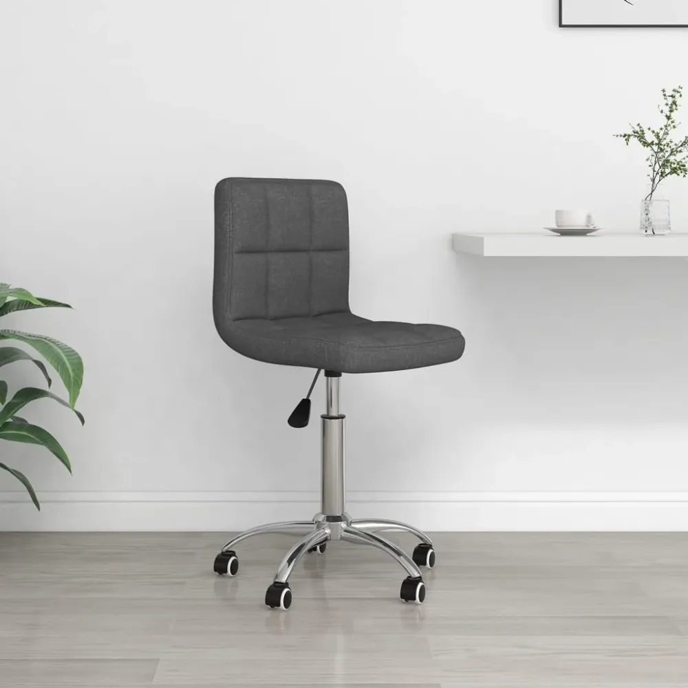 vidaXL Chaise pivotante de bureau Gris foncé Tissu