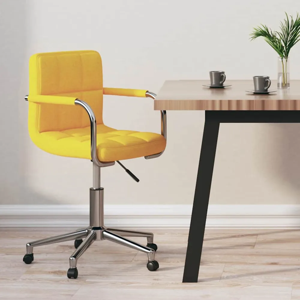 vidaXL Chaise pivotante de bureau Jaune moutarde Tissu