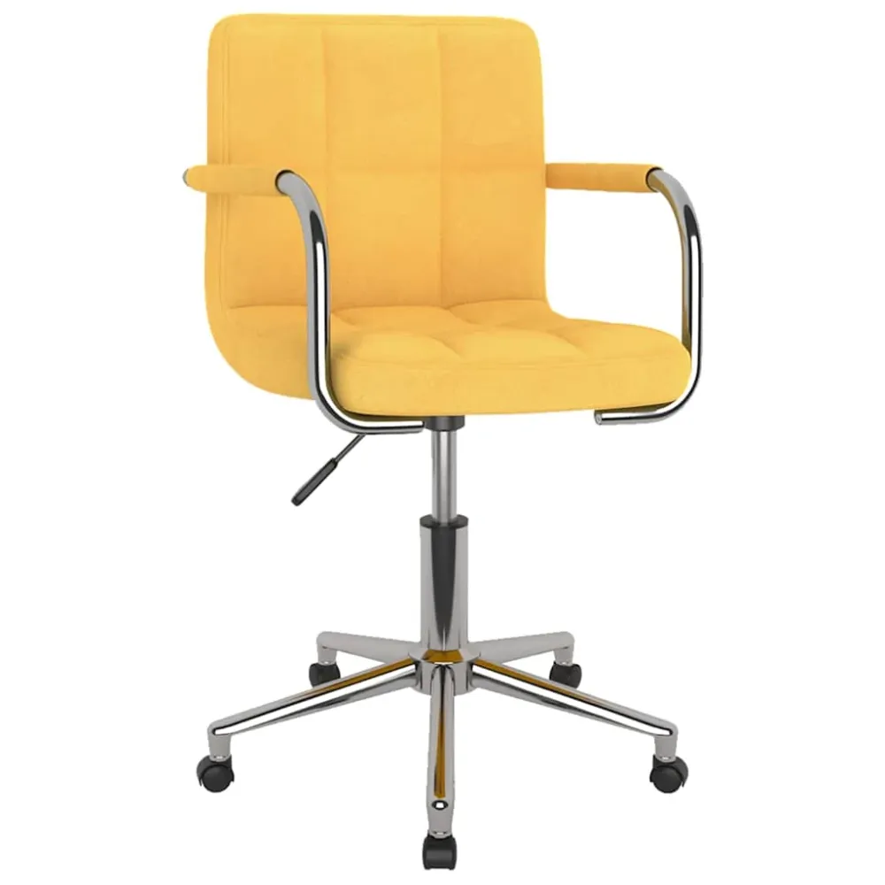vidaXL Chaise pivotante de bureau Jaune moutarde Tissu