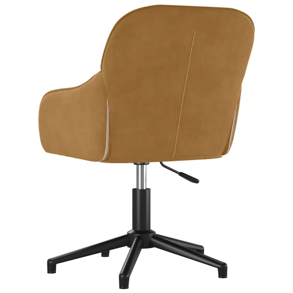 vidaXL Chaise pivotante de bureau Marron Velours