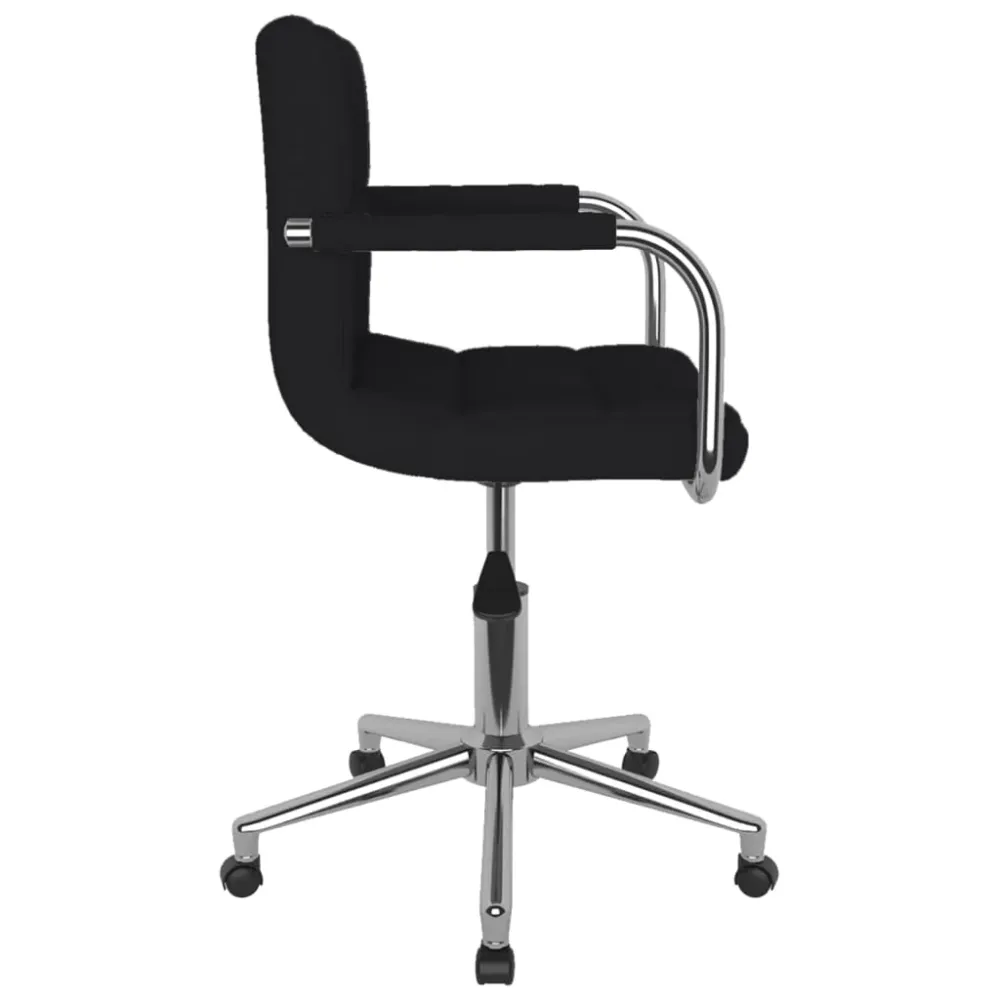 vidaXL Chaise pivotante de bureau Noir Tissu