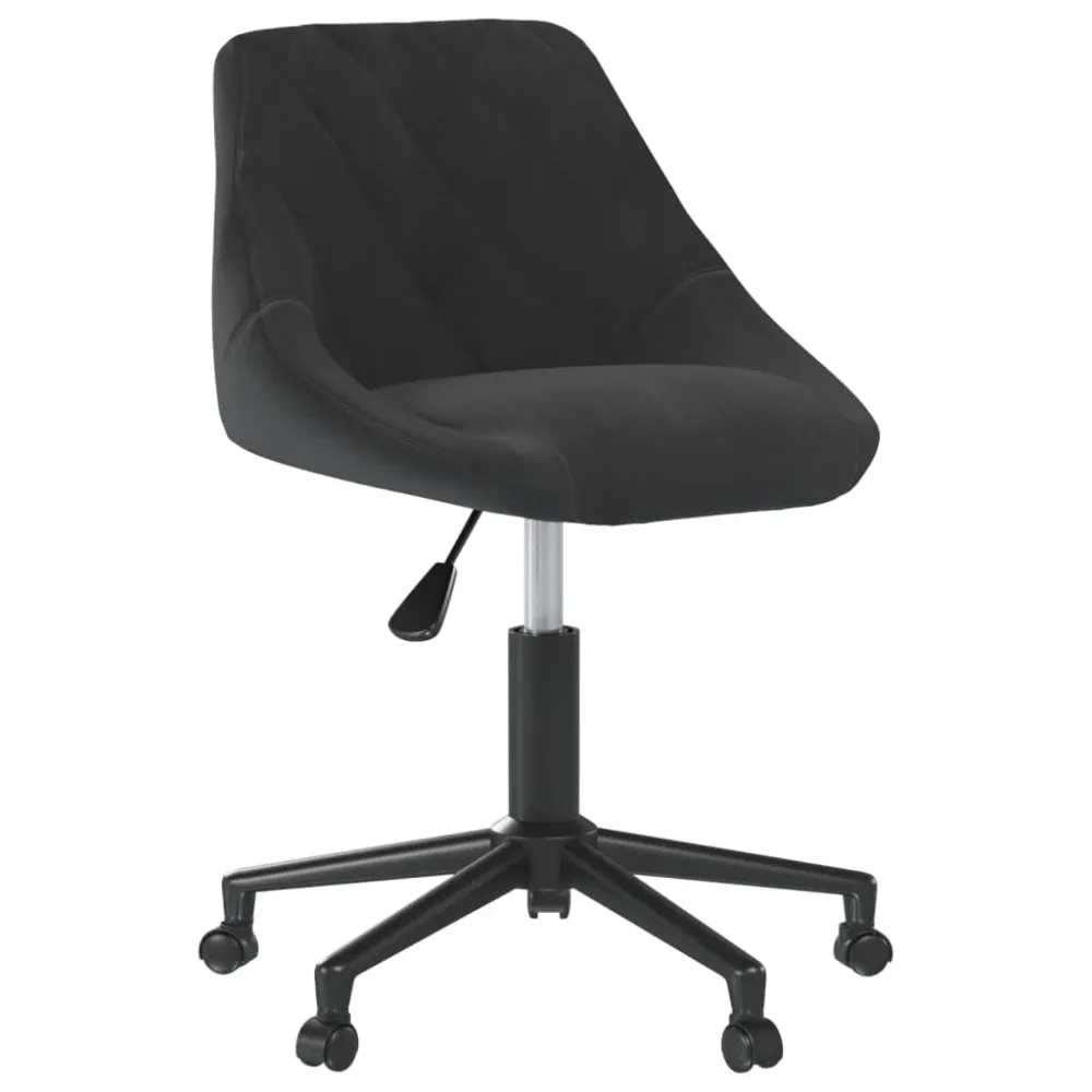 vidaXL Chaise pivotante de bureau Noir Velours