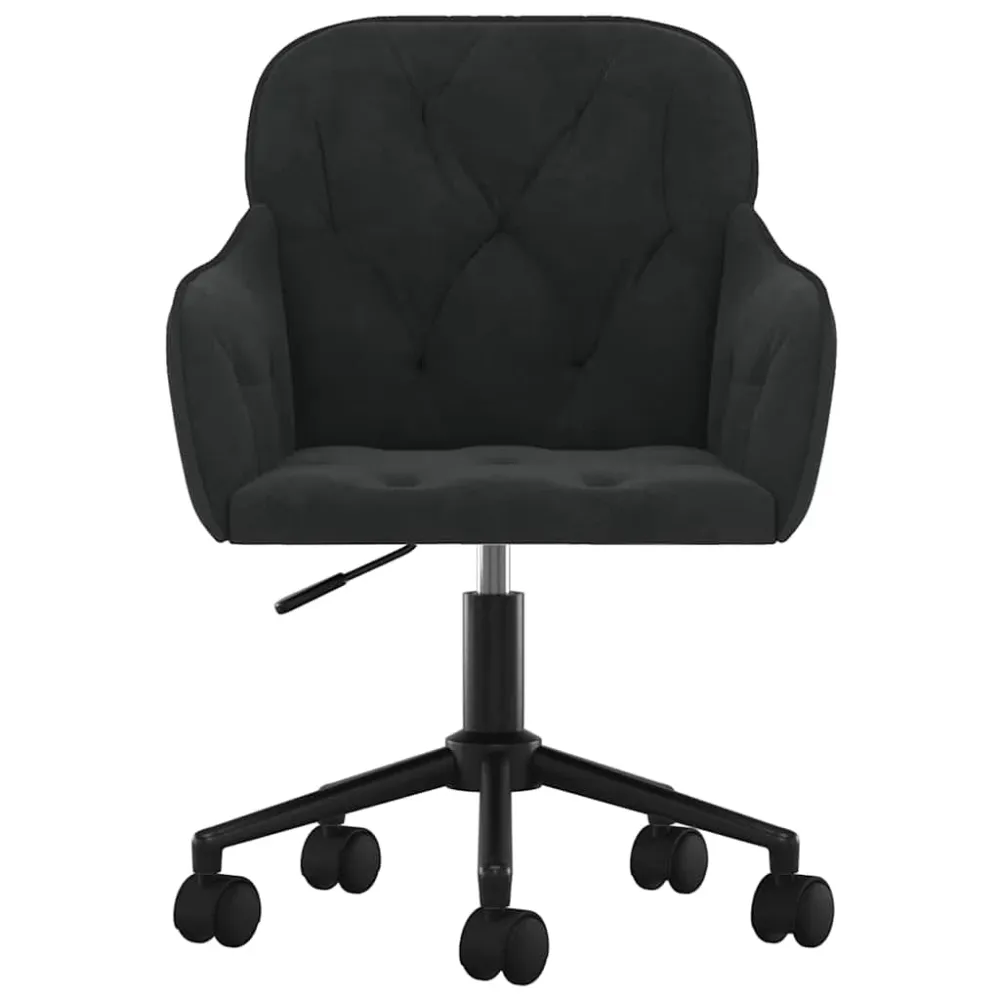 vidaXL Chaise pivotante de bureau Noir Velours