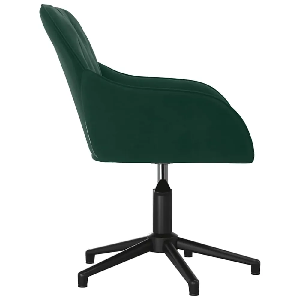 vidaXL Chaise pivotante de bureau Vert foncé Velours