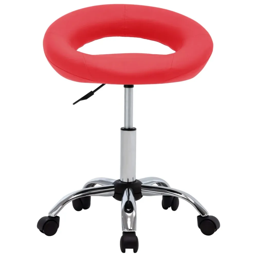 vidaXL Chaise de travail roulante Rouge Similicuir