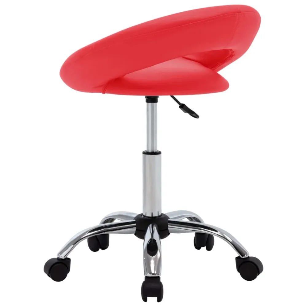 vidaXL Chaise de travail roulante Rouge Similicuir