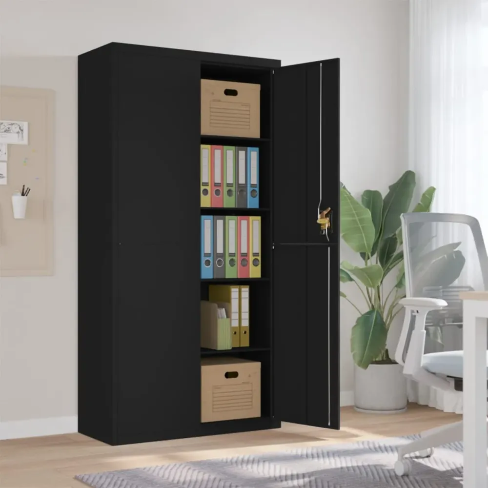 Classeur noir 90x40x180 cm acier vidaXL