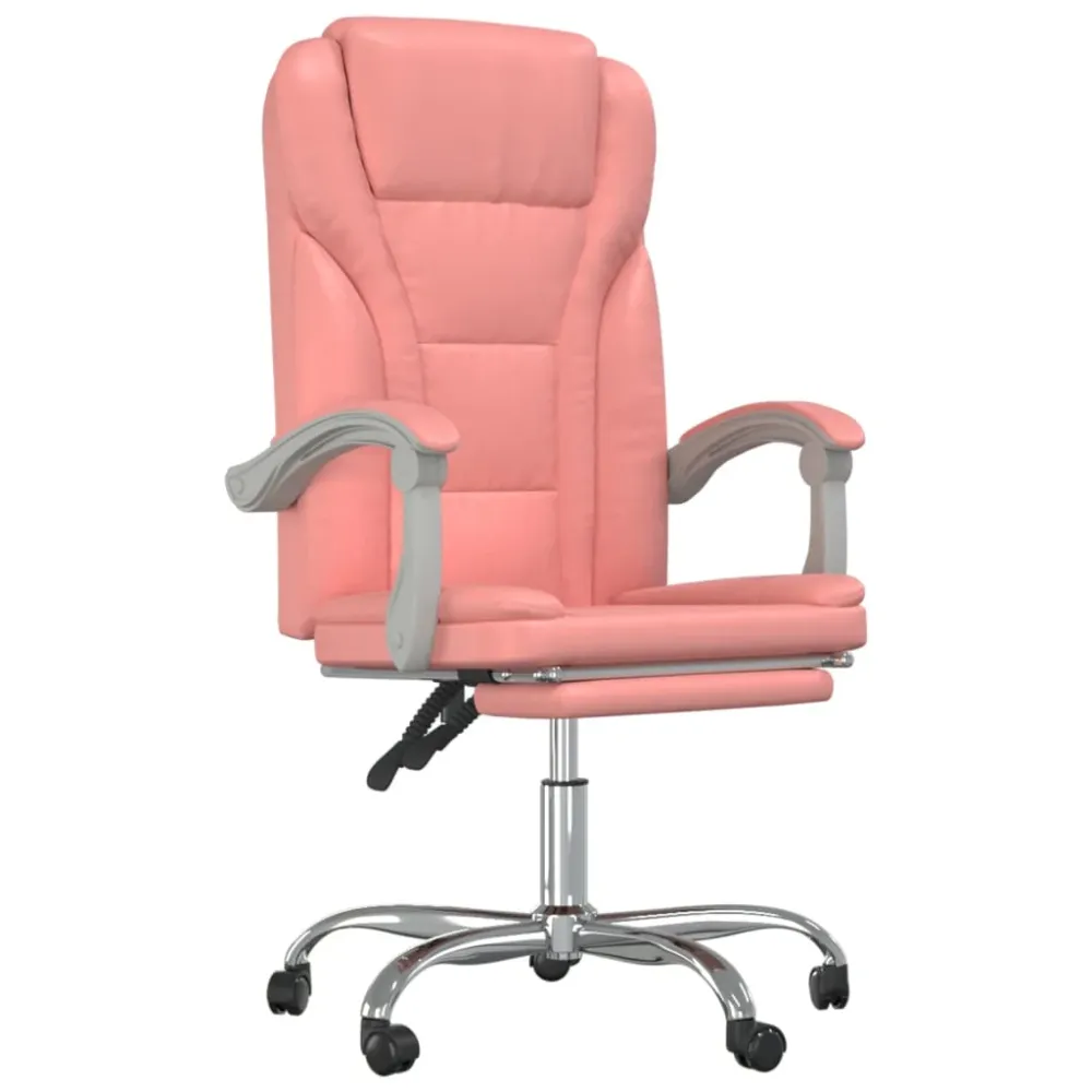 vidaXL Fauteuil inclinable de bureau Rose Similicuir