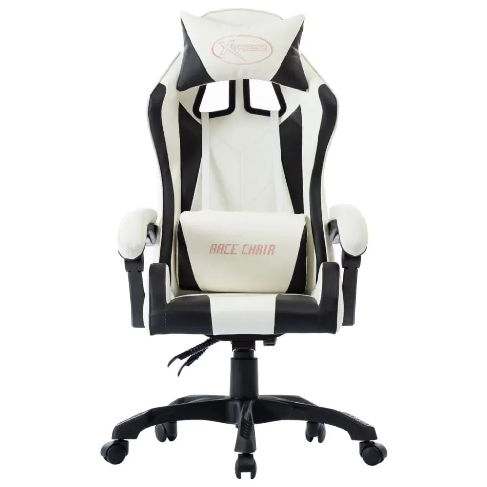 vidaXL Fauteuil de jeux vidéo Blanc Similicuir