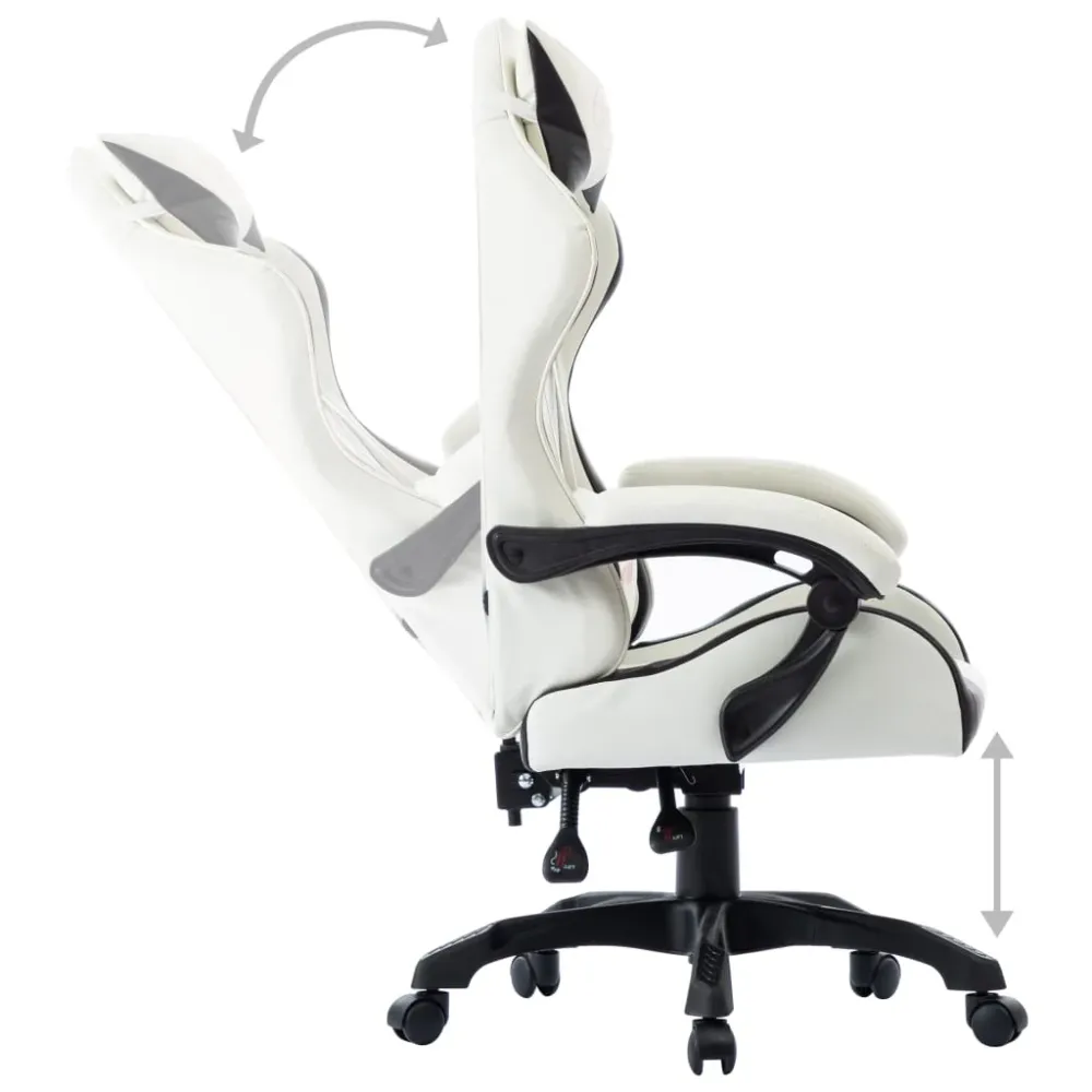 vidaXL Fauteuil de jeux vidéo Blanc Similicuir