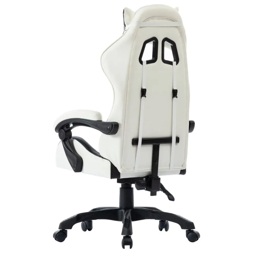 vidaXL Fauteuil de jeux vidéo Blanc Similicuir
