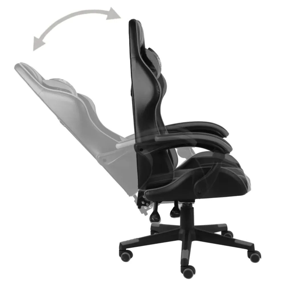 vidaXL Fauteuil de jeux vidéo Noir et gris Similicuir