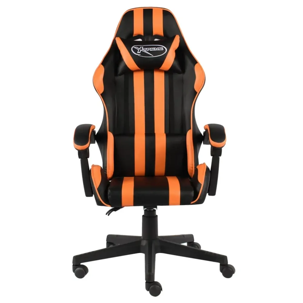 vidaXL Fauteuil de jeux vidéo Noir et orange Similicuir