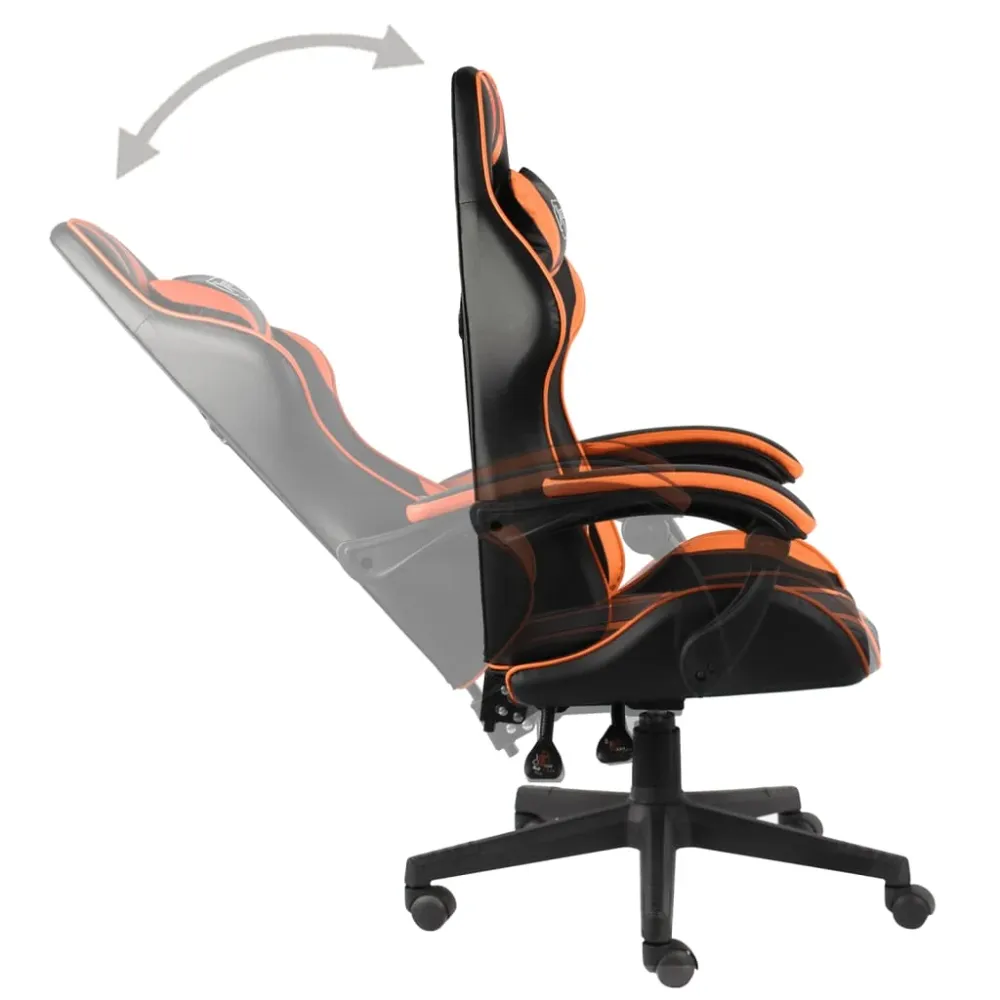 vidaXL Fauteuil de jeux vidéo Noir et orange Similicuir